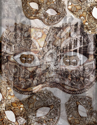 Цифровое искусство под названием "Masque du Venezia" - Art Moé, Подлинное произведение искусства, Фотомонтаж