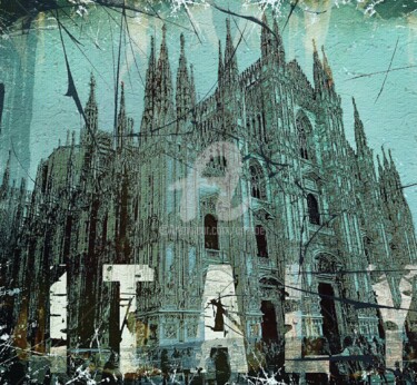 Digital Arts με τίτλο "Milano absract" από Art Moé, Αυθεντικά έργα τέχνης, Ψηφιακό Κολάζ