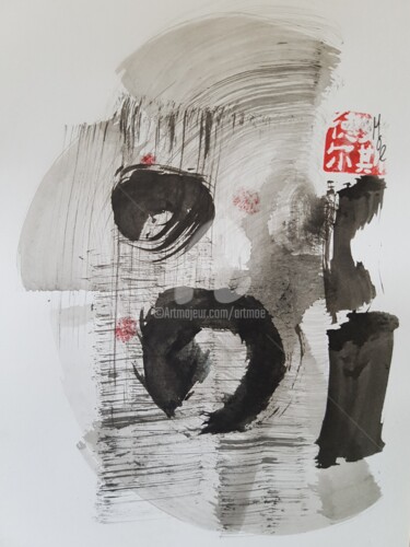 Malerei mit dem Titel "Sumi e Contemporary…" von Art Moé, Original-Kunstwerk, Tinte