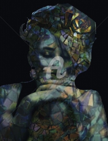 Arte digitale intitolato "# Portrait Moé" da Art Moé, Opera d'arte originale, Fotomontaggio