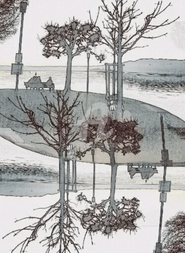 Arts numériques intitulée "The Lake" par Art Moé, Œuvre d'art originale, Photo montage