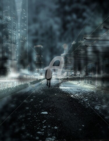 Photography titled "Blue City" by Art Moé, Original Artwork, Manipulated Photography