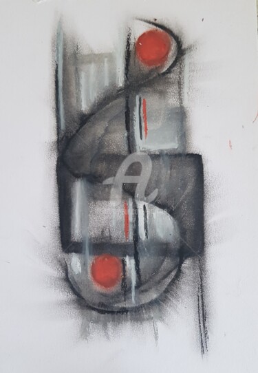 Schilderij getiteld "Abstract #321" door Art Moé, Origineel Kunstwerk, Pastel