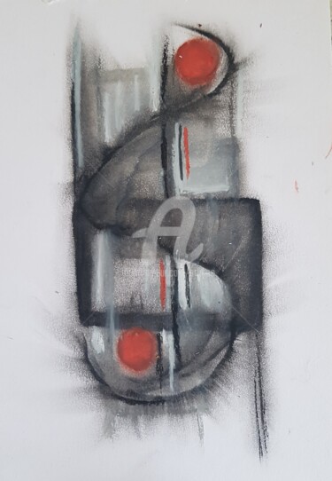 Malarstwo zatytułowany „Abstract #321” autorstwa Art Moé, Oryginalna praca, Pastel