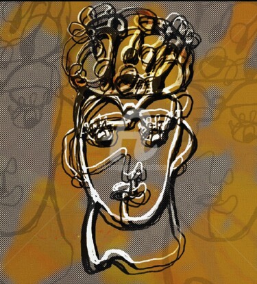 Grafika cyfrowa / sztuka generowana cyfrowo zatytułowany „Frida Kahlo” autorstwa Art Moé, Oryginalna praca, Malarstwo cyfrowe
