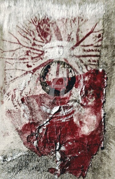 Картина под названием "2023_Abstract minia…" - Art Moé, Подлинное произведение искусства, Акварель