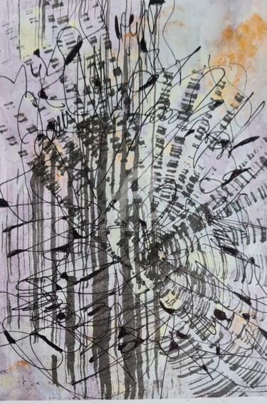 Картина под названием "2023_Abstract 4" - Art Moé, Подлинное произведение искусства, Акварель