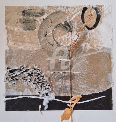 Peinture intitulée "Abstract 2023_Minia…" par Art Moé, Œuvre d'art originale, Monotype