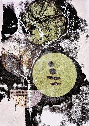 Collagen mit dem Titel "Winter" von Art Moé, Original-Kunstwerk, Acryl
