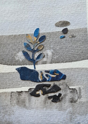 Collagen mit dem Titel "2024_miniatur colla…" von Art Moé, Original-Kunstwerk, Tinte