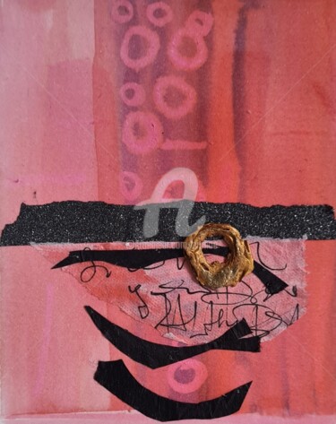 Collagen mit dem Titel "2024_miniatur colla…" von Art Moé, Original-Kunstwerk, Tinte