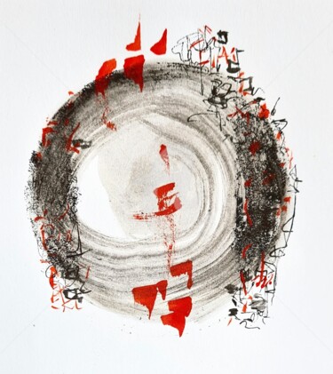 Malerei mit dem Titel "2024_sumi_abstract 7" von Art Moé, Original-Kunstwerk, Tinte