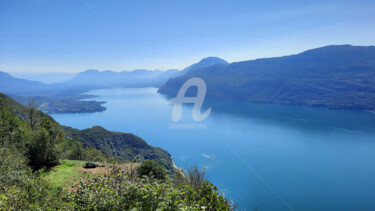 Fotografia intitolato "Le lac" da Monique Pouzet, Opera d'arte originale, Fotografia digitale