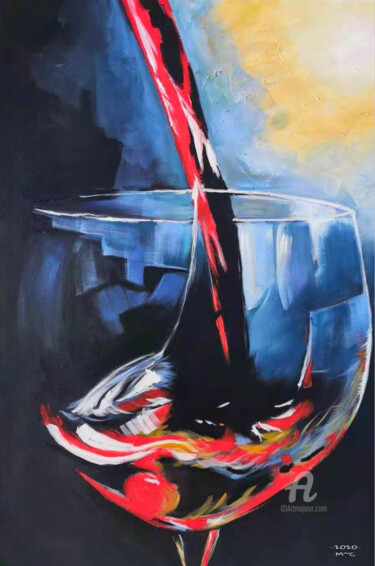 Peinture intitulée "L’Art de-Vin n° 1" par Artmonica, Œuvre d'art originale, Huile