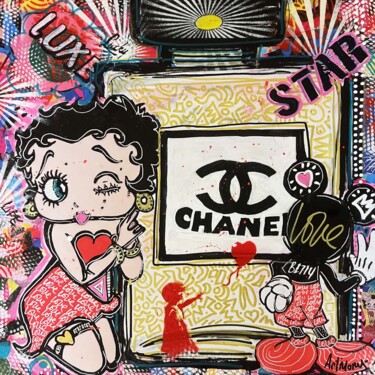 Pittura intitolato "Betty Boop Chanel" da Art'Mony, Opera d'arte originale, Pennarello