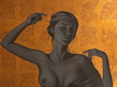 Malerei mit dem Titel "Queen Vashti: the o…" von Artmoods Tp, Original-Kunstwerk, Öl Auf Keilrahmen aus Holz montiert