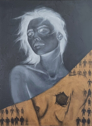 Картина под названием "Conform" - Artmoods Tp, Подлинное произведение искусства, Масло Установлен на Деревянная рама для нос…