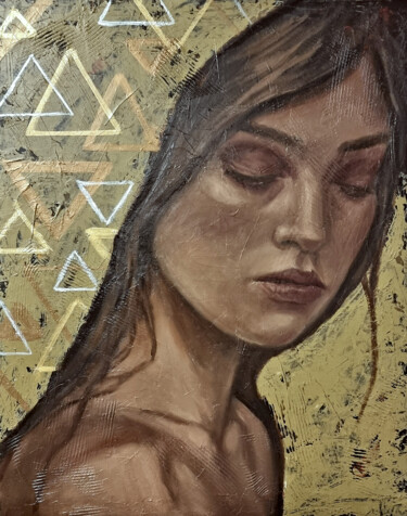 Pittura intitolato "Aigene. Absent" da Artmoods Tp, Opera d'arte originale, Olio Montato su Cartone