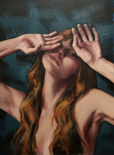 Картина под названием "Oil portrait of a y…" - Artmoods Tp, Подлинное произведение искусства, Масло