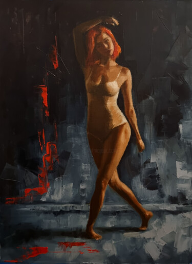 Malerei mit dem Titel "Figure study in oil…" von Artmoods Tp, Original-Kunstwerk, Öl