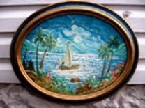 Painting titled "catching fish" by Muller Jean Francois, Original Artwork