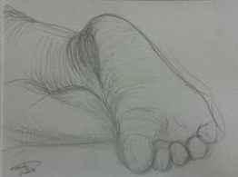 Painting titled "foot" by Peter Goodchild, Original Artwork