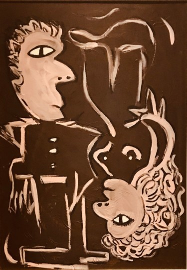Painting titled "« Dominateur , domi…" by Nasso, Original Artwork, Acrylic Mounted on Wood Stretcher frame