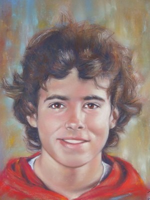 Peinture intitulée "Jeune garçon" par Nelly Bernet, Œuvre d'art originale