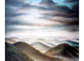 Peinture intitulée "Les Collines" par Neil Rogers, Œuvre d'art originale