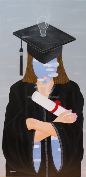 Pittura intitolato "La diplômée  Réf/ 22" da Nicky Chauvet (Art-Nicky), Opera d'arte originale, Acrilico Montato su Telaio p…