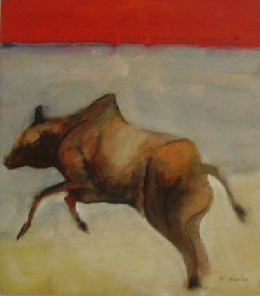 Peinture intitulée "taureaux" par Francois Nicolas, Œuvre d'art originale
