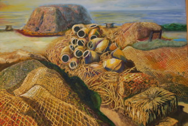 Painting titled "Puerto de redes. Ca…" by Ksenia Nikolaeva, Original Artwork, Oil