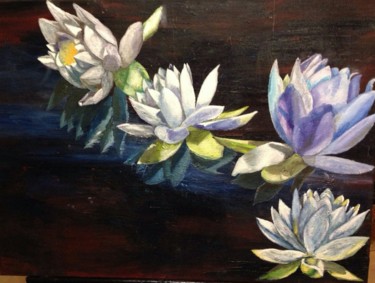 Painting titled "Lotus" by Ksenia Nikolaeva, Original Artwork, Oil