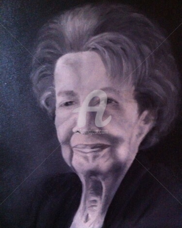 Schilderij getiteld "Miss Lilly" door Donna W. Radcliffe, Origineel Kunstwerk, Olie