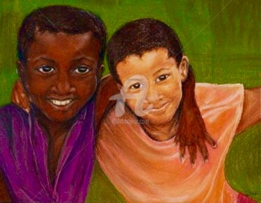 Painting titled "Best Friends" by Donna W. Radcliffe, Original Artwork, Pastel