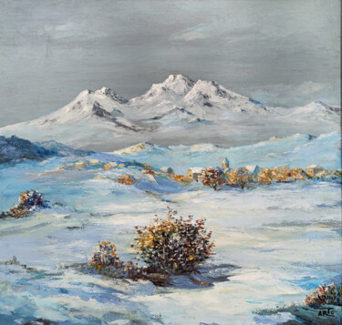 Peinture intitulée "Winter landscape -…" par Arto Mkrtchyan, Œuvre d'art originale, Huile Monté sur Châssis en bois