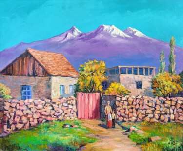 "Rural scene" başlıklı Tablo Arto Mkrtchyan tarafından, Orijinal sanat, Petrol Ahşap Sedye çerçevesi üzerine monte edilmiş