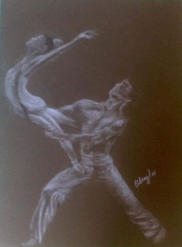 图画 标题为“Le ballet” 由Obrey, 原创艺术品, 粉彩