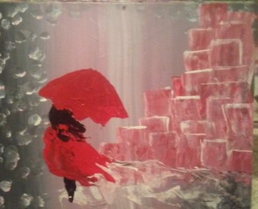 Painting titled "Lady in red" by Rachel Daga, Original Artwork