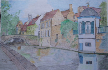 Dessin intitulée "Brugge" par Cornelis Sproet, Œuvre d'art originale, Crayon