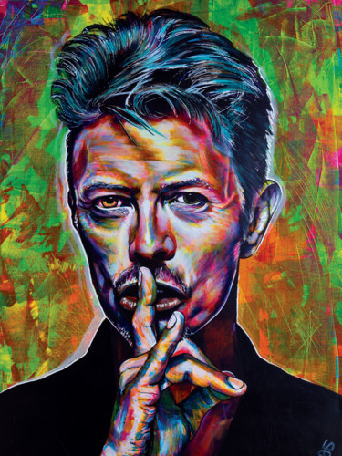 Картина под названием ""David Bowie"" - Loco Art, Подлинное произведение искусства, Акрил