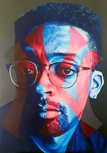 SPIKE LEE Malerei mit dem Titel "SPIKE LEE" von Loco Art, Original-Kunstwerk, Acryl