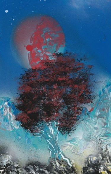 Painting titled "Mystic Morning" by The Art Of Sara Holt:Dimensions And Dest, Original Artwork, Spray paint