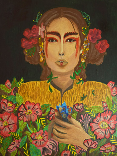 Schilderij getiteld "Goddess of Agricult…" door Sohaina Ansari, Origineel Kunstwerk, Acryl