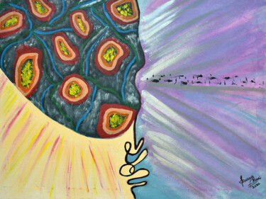 Malerei mit dem Titel "Angst" von Sohaina Ansari, Original-Kunstwerk, Acryl