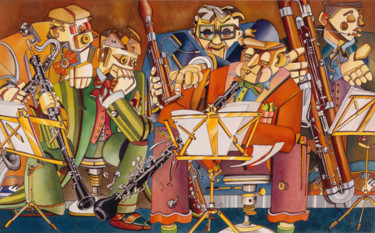 Pintura titulada "RÉPÉTITION DES BOIS" por Toma, Obra de arte original, Acuarela