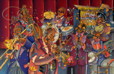 Pintura titulada "NEW ORLEANS-JAZZ" por Toma, Obra de arte original, Acuarela