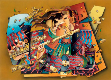 Ζωγραφική με τίτλο "Magic" από Toma, Αυθεντικά έργα τέχνης, Ακουαρέλα