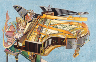 绘画 标题为“LE PIANO” 由Toma, 原创艺术品, 水彩