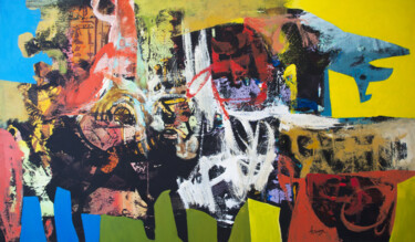 Картина под названием "Abstrait-12-23" - Artoosh Mouradian, Подлинное произведение искусства, Акрил